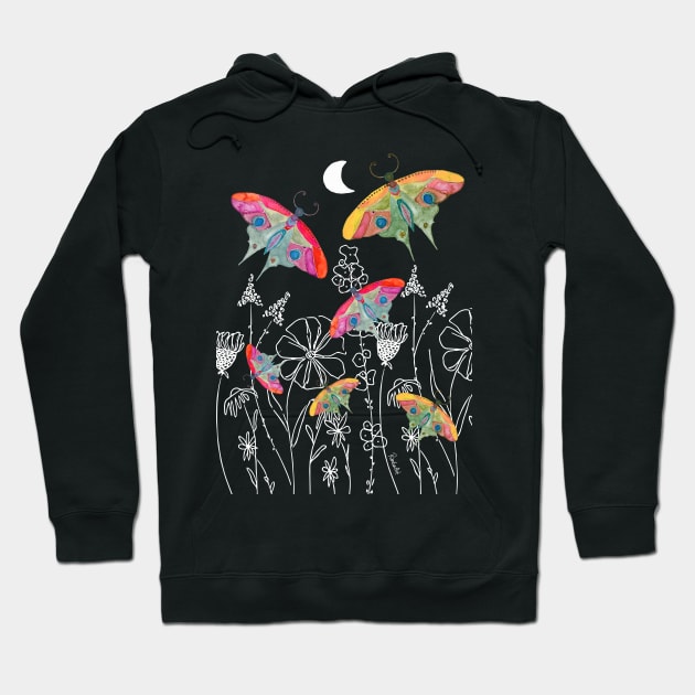 Butterflies & flowers in the night Hoodie by RanitasArt